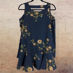 Altar'd State Floral Cold Shoulder Peplum Blouse